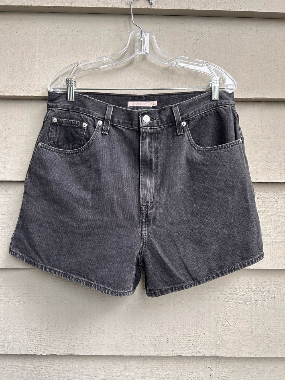Levi's Premium High Loose Denim Shorts Faded Black High Rise Size 32